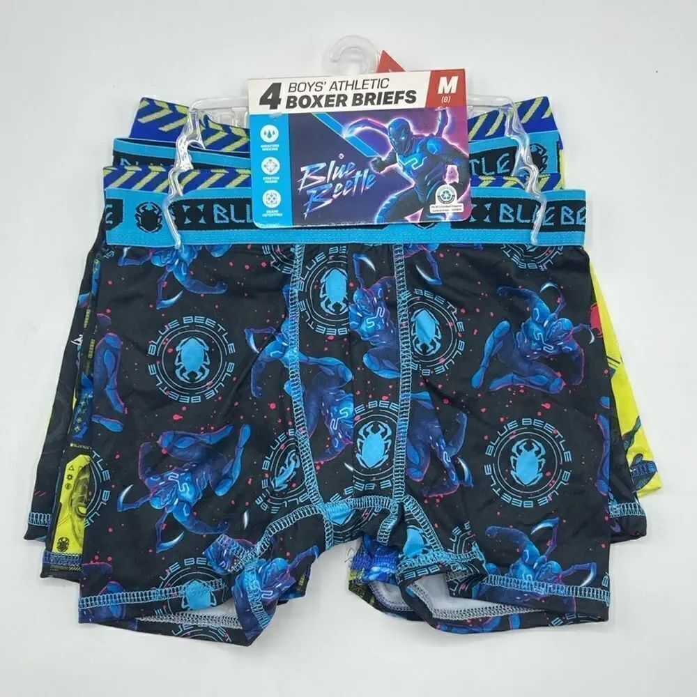 Blue Beetle All Over Print Boxer Briefs Underwear 4-Pack Size M (8)